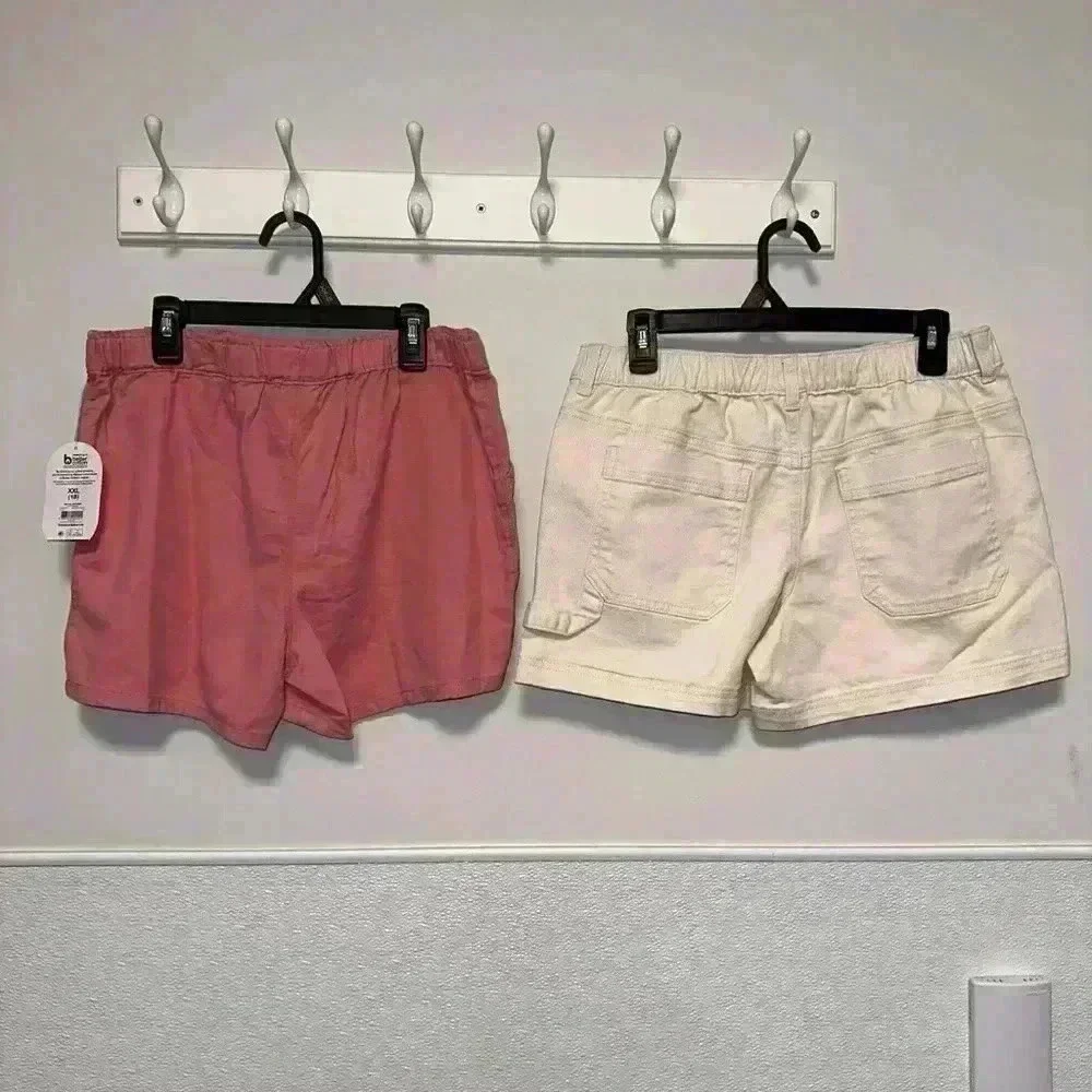NWT! Lot of 2 Wonder Nation Shorts, Girls (18) XXL, Pink & Cream